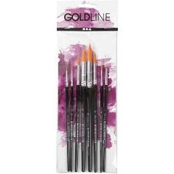 Gold Line Pensler, nr. 0-22 , B: 1,5-8 mm, runde, 8ass.