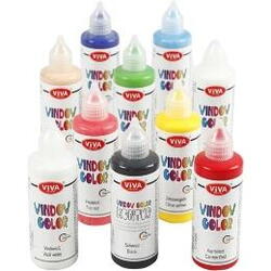 Viva Decor Window Color, ass. farver, 10x90 ml