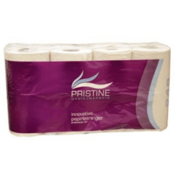 Toiletpapir Pristine Classic 2 lag hvid 34 m 8 pk x 8 rl./krt