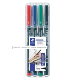Lumocolor 313WP-4 - pennesæt med 4 penne ass S 0,4 mm permanent