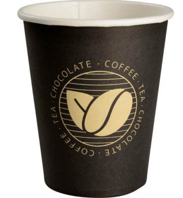 Kaffebæger, Gastro, 24cl, Beans, 50 stk./pk 9,2cm, Ø8cm,sort, pap