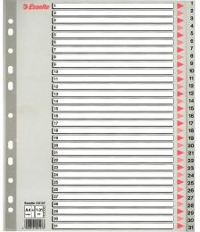 Register A4 1-31 grå plast 10 sæt/æske