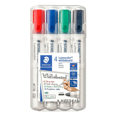 Whiteboard marker Staedtler rund spids ass. 4 stk.