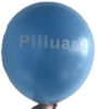 Ballonner Blå med tekst: Pilluarit